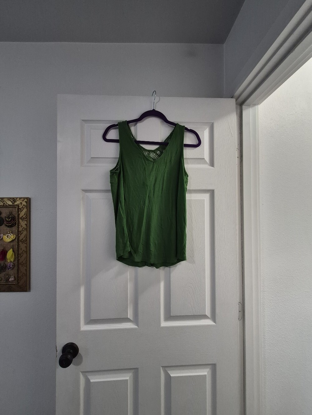 Merona Emerald Green V-Neck Sleeveless Camisole with Lattice Back